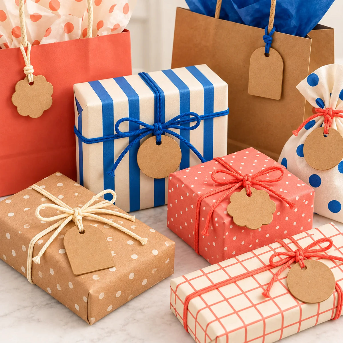 Kraft Gift Tag Set — in use