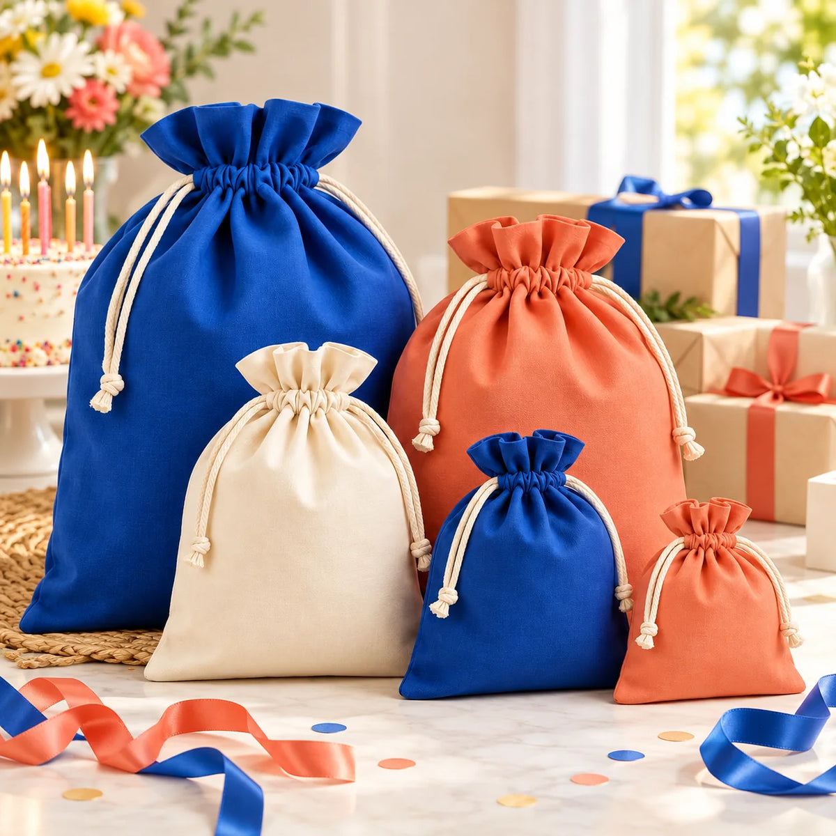 Reusable Gift Bag Set — in use