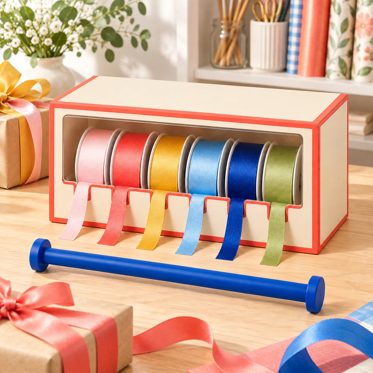 Ribbon Dispenser Box — in use