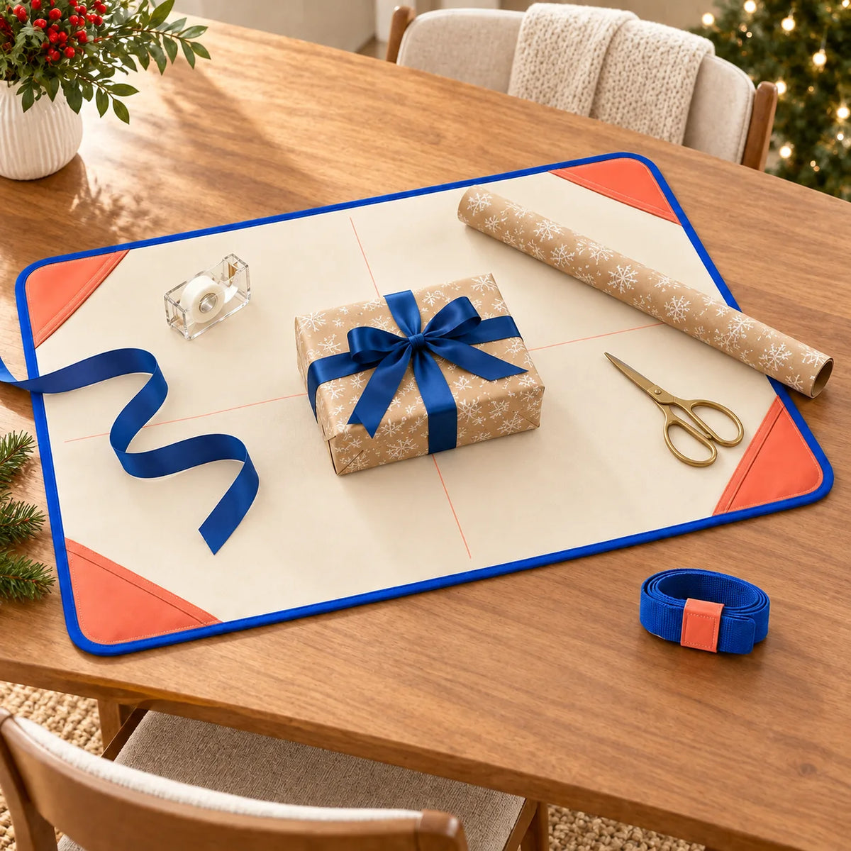 Roll-Up Gift Wrapping Mat — in use