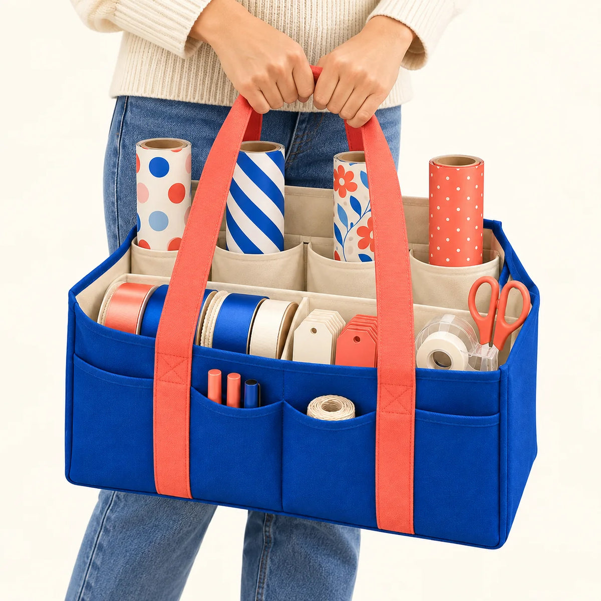 Wrapping Tool Storage Tote — function